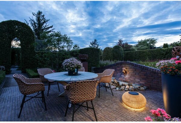 BIG WHITE SLV ADEGAN venkovní stojací lampa, plochá, solární, 2200 K, IP65, hnědá 1008389