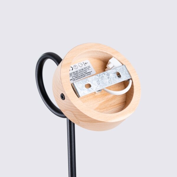Sollux SL.1476 - Nástěnná lampa EMBER 1xE27/15W/230V černá/béžová/buk
