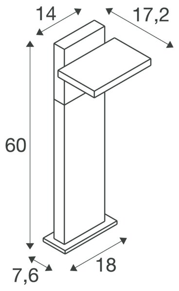 BIG WHITE SLV ABRIDOR POLE 60 volně stojící solární svítidlo, HYBRID, 2200/2700 K, IP65 antracit, matná antracitová barva. 1008543