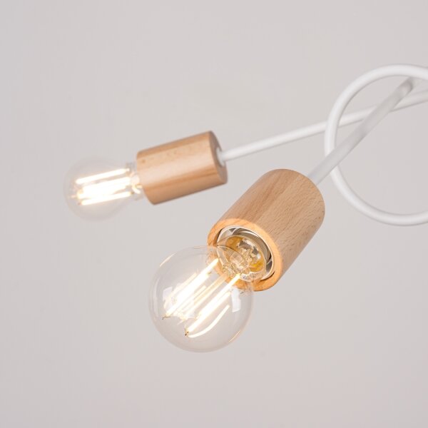 Sollux SL.1475 - Přisazený lustr EMBER 5xE27/15W/230V bílá/béžová/buk