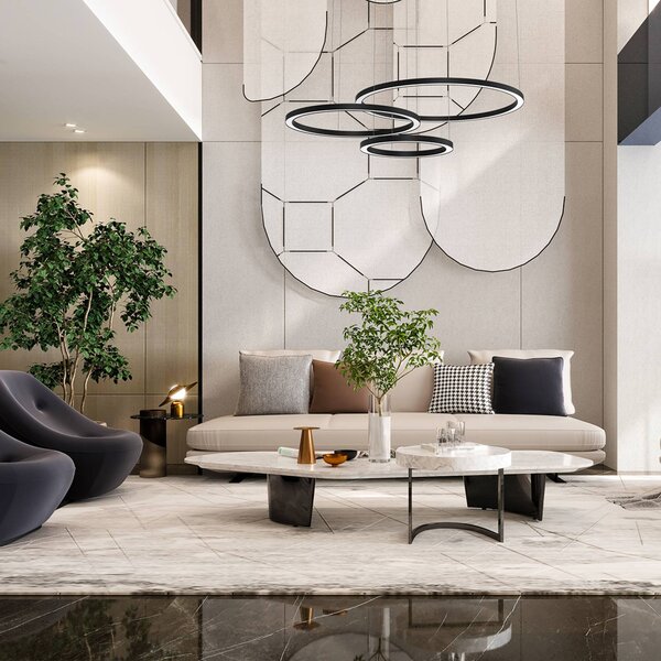 Eko-Light Závěsné světlo LED Galaxia, plast, černé, 3 žárovky, 85 W, Černá, Obývací pokoj / jídelna, Plast, Moderní