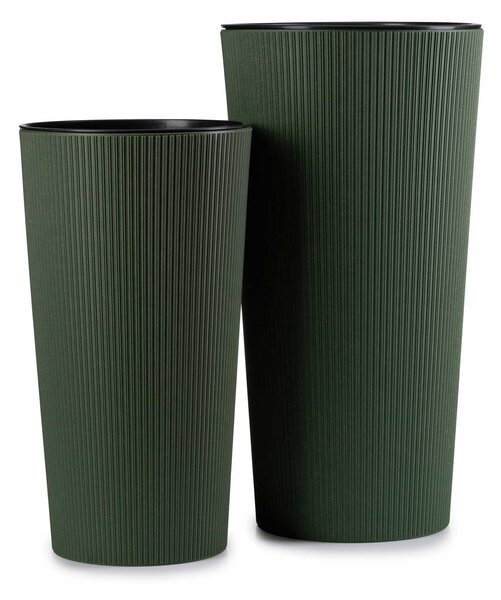 PLASTOVÝ KVĚTINÁČ URBANIKA ECO SADA 2KS 57X30 CM+46,6X25,5 CM ZELENÁ