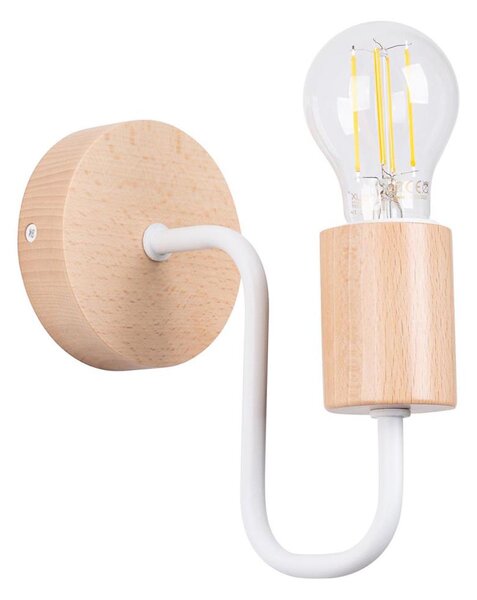 Sollux SL.1664 - Nástěnná lampa TIMBO 1xE27/15W/230V bílá/béžová/buk