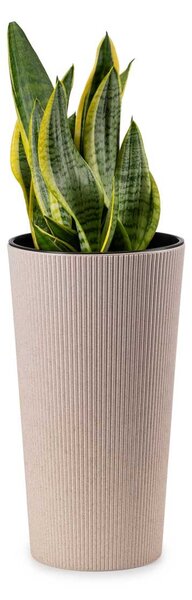 PLASTOVÝ KVĚTINÁČ URBANIKA ECO SADA 2KS 57X30 CM+46,6X25,5 CM BÉŽOVÁ