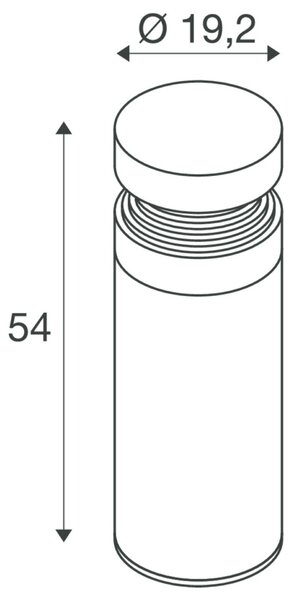 BIG WHITE SLV CONCRETE Pole 55, PHASE, volně stojící svítidlo, 2700 K, IP65, šedá barva 1008839