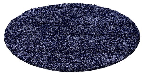 Ayyildiz, Kusový koberec Life Shaggy 1500 navy kruh, 80x80 (průměr) kruh, modrá, ložnice