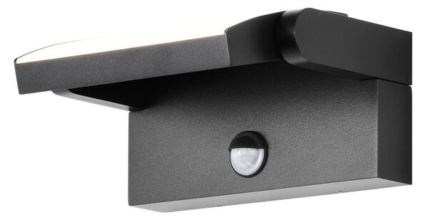 CMD Nástěnné světlo LED 9081, senzor, antracit, 21 cm, IP54, Černá, Hliník, Moderní