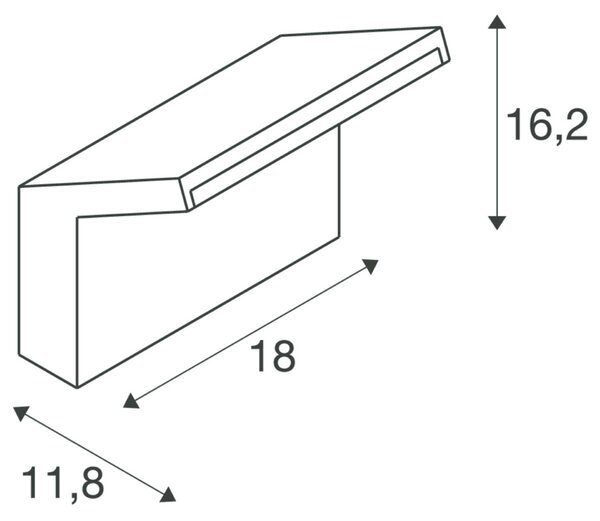 BIG WHITE SLV ORDI II WL, nástěnné světlo pro povrchovou montáž, hranaté, 2200/3000 K, IP65, černá barva 1008721