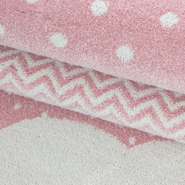 Ayyildiz, Dětský kusový koberec Bambi 820 pink kruh, 160x160 (průměr) kruh, růžová, dětský pokoj