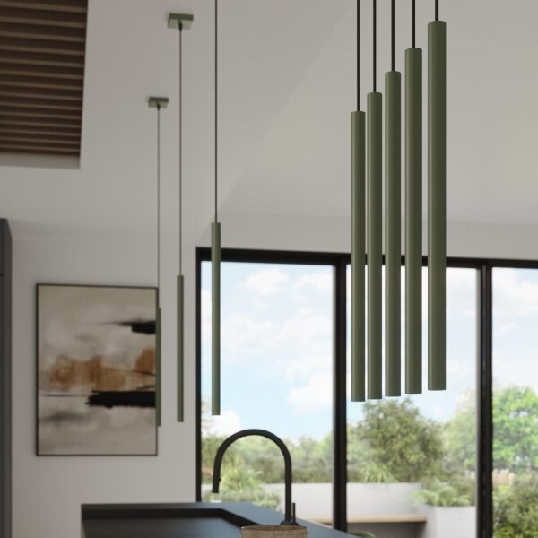 Sollux SL.1518 - Lustr na lanku PASTELO 1xG9/8W/230V zelená