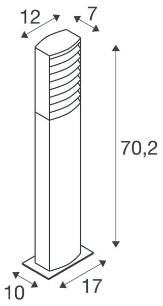 BIG WHITE SLV RASTERLYS POLE 70 Stojací lampa, 2700/3000 K, IP65, obdélníkový, antracitní 1008385