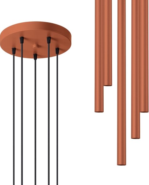 Sollux SL.1528 - Lustr na lanku PASTELO 5xG9/8W/230V červená