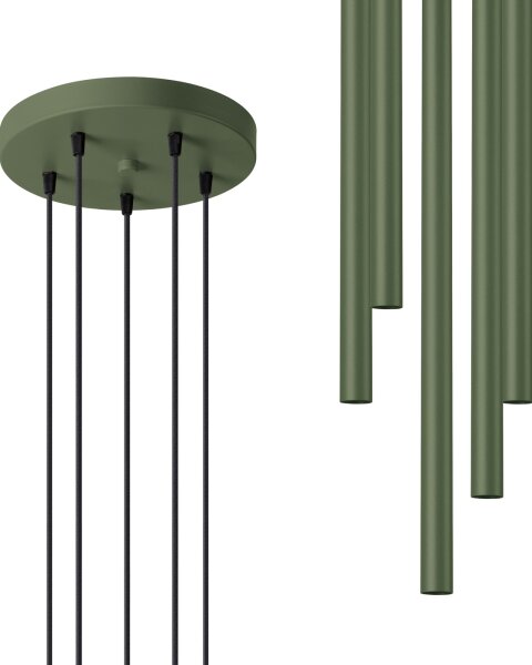 Sollux SL.1522 - Lustr na lanku PASTELO 5xG9/8W/230V zelená