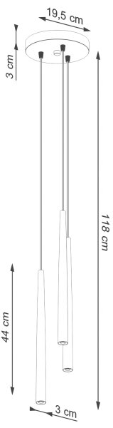 Sollux SL.1463 - Lustr na lanku BLISS 3xG9/8W/230V černá