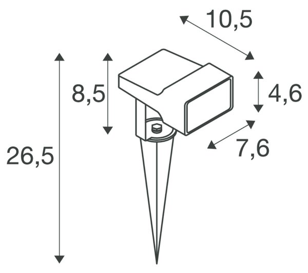 BIG WHITE SLV SYNA WIDE svítidlo se zemním hrotem, 2200 K, 115°, IP65, hranaté, černé 1008478