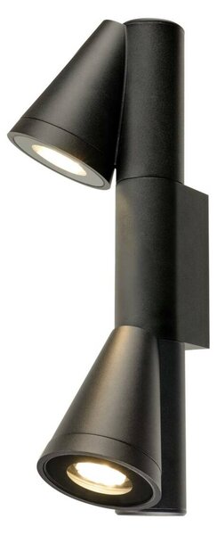 BIG WHITE SLV T-TUBE nástěnné svítidlo pro povrchovou montáž, GU10, dvojité, IP44, max. 10 W, černé 1008013