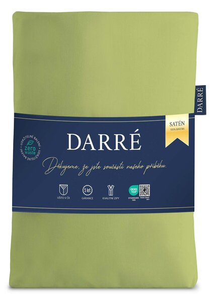 DARRÉ Saténové povlečení Endless Green Velikost: 140 x 200 + 70 x 90