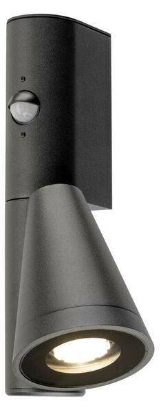 BIG WHITE SLV T-TUBE nástěnné svítidlo pro povrchovou montáž, GU10, jednoduché, senzor, IP44, max. 10 W, černé 1008010