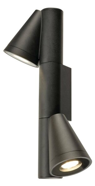 BIG WHITE SLV T-TUBE nástěnné svítidlo pro povrchovou montáž, GU10, dvojité, IP44, max. 10 W, černé 1008013