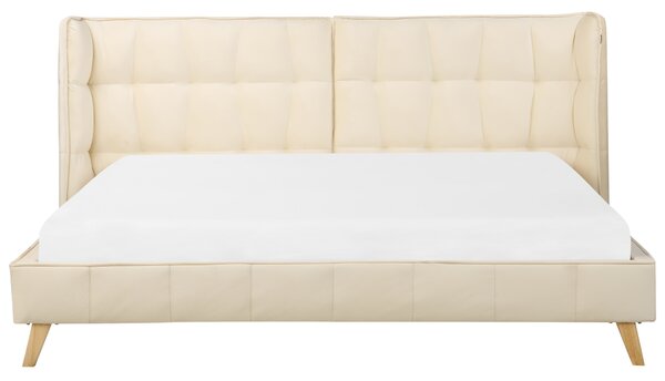 Postel Umělý samet SENLIS 180 x 200 cm Béžová