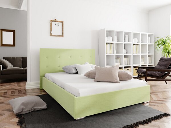 Manželská postel s úložným prostorem FLEK 1 - 180x200, žlutozelená