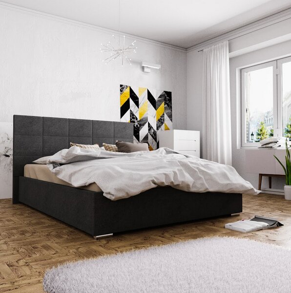 Manželská postel s úložným prostorem FLEK 4 - 180x200, černá
