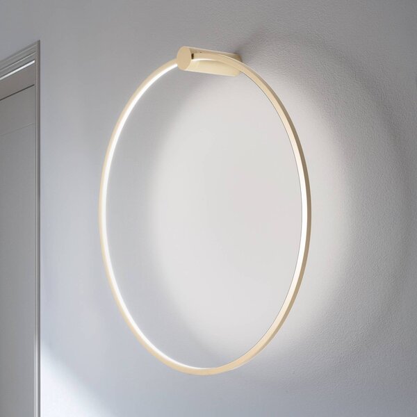 Milagro Lighting LED nástěnné světlo Saturno, zlaté, Ø 80 cm, kov, 4 000 K, Mosaz / zlato, Obývací pokoj / jídelna, Hliník, Moderní