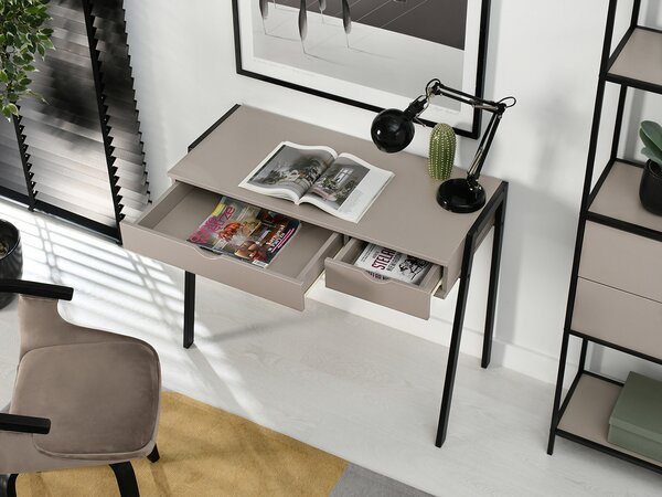 Psací stůl ERCHIS - černý / béžový