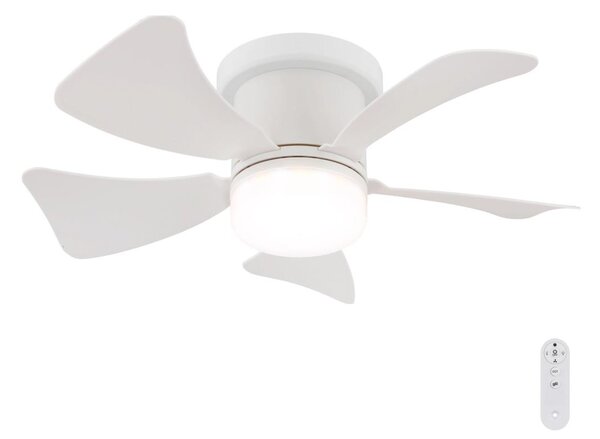 Globo 03609W - LED Stmívatelný stropní ventilátor HINES LED/10W/230V + DO bílá