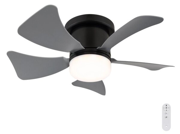 Globo 03609A - LED Stmívatelný stropní ventilátor HINES LED/10W/230V + DO šedá