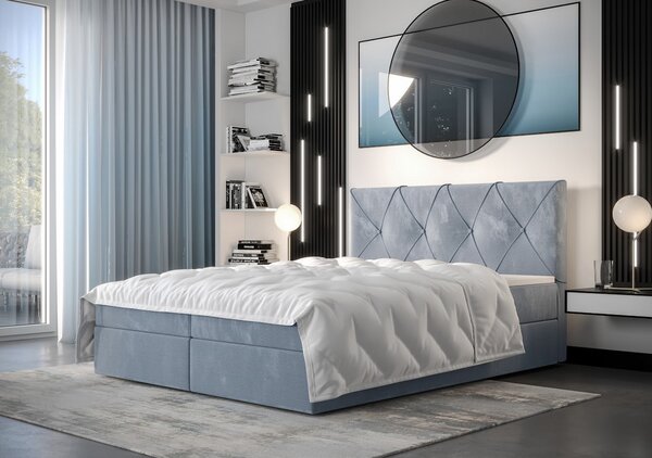 Hotelová postel s úložným prostorem LILIEN - 120x200, modrá
