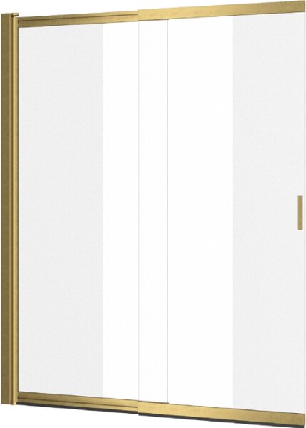 Excellent Liner vanová zástěna 110 cm dvoudílný zlatá kartáčovaný/čiré sklo KAEX.2950.1100.LP