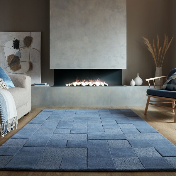 Flair Rugs, Kusový koberec Moderno Checkerboard Blue, 120x170, modrá, chodba / předsíň