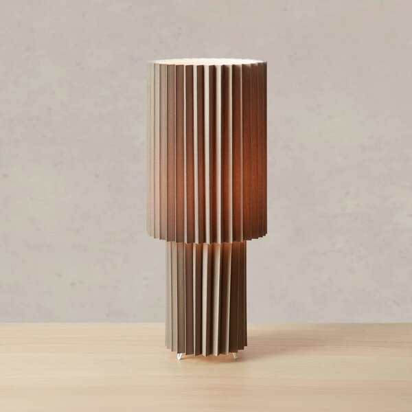 Markslöjd stolní lampa Catis, šedá, výška 45 cm, textil, E27, Hliník / šedá / zinek, Obývací pokoj / jídelna, Plast, Moderní