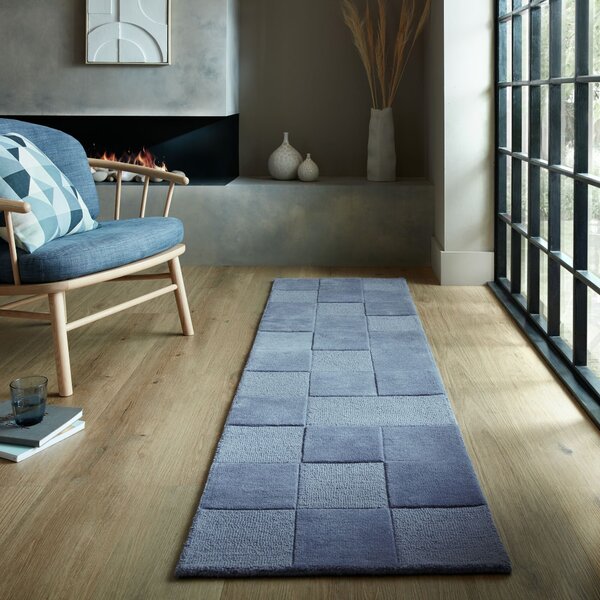 Flair Rugs, Běhoun Moderno Checkerboard Blue, 60x230, modrá, chodba / předsíň