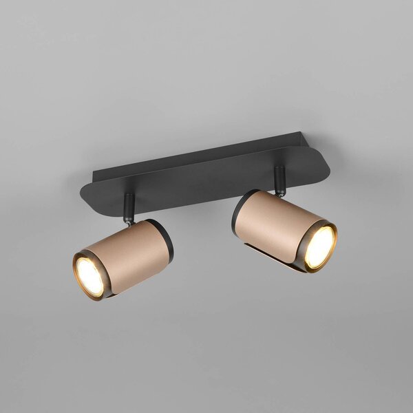 Trio Lighting Stropní bodové světlo Gillan, coffee, 2 žárovky, kov, GU10, stmívatelný, Černá, Obývací pokoj / jídelna, kov, Moderní