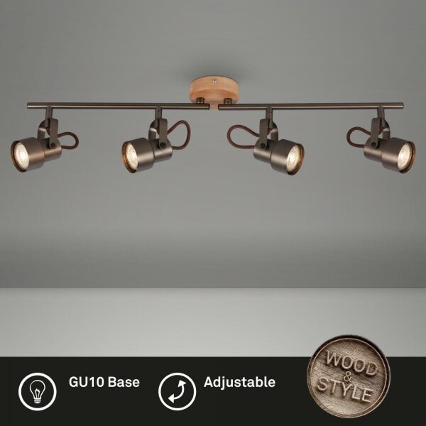 Briloner 2872-045 - LED Bodové svítidlo TAHUN 4xGU10/5W/230V 3000K hnědá
