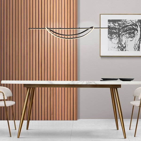 Milagro Lighting Závěsné světlo LED Ambar, kov, černé, 4 000 K, Černá, Obývací pokoj / jídelna, kov, Moderní