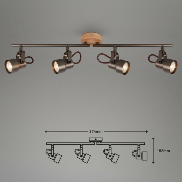 Briloner 2872-045 - LED Bodové svítidlo TAHUN 4xGU10/5W/230V 3000K hnědá