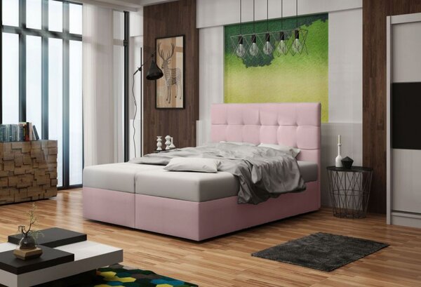 Čalouněná postel s úložným prostorem DELILAH 2 COMFORT - 120x200, růžová