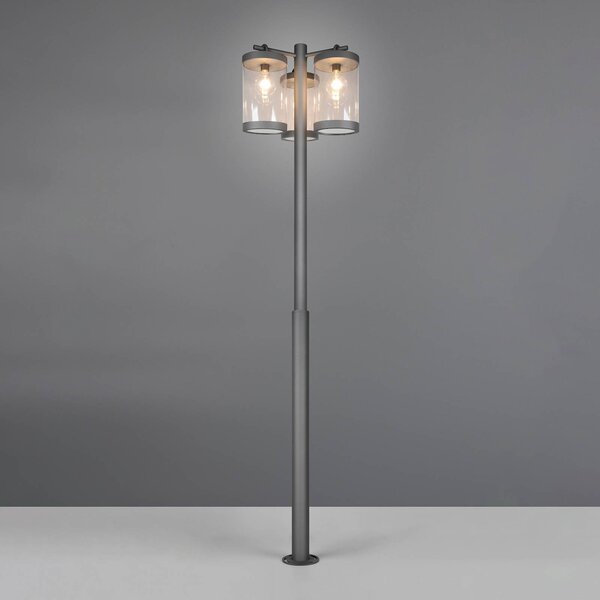 Trio Lighting Venkovní světlo Sambesi, výška 240 cm, antracitová, soumrakový senzor, Černá, Hliník, Moderní