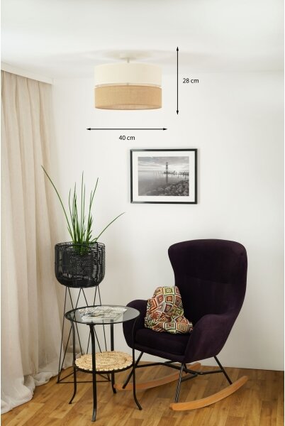 Brilagi - Přisazený lustr ROYAL YUTE 1xE27/15W/230V pr. 40 cm béžová/krémová