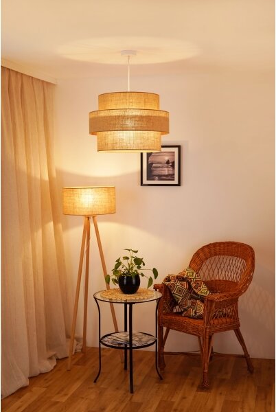 Brilagi - Lustr na lanku SPACE YUTE 1xE27/15W/230V pr. 50 cm béžová/bílá