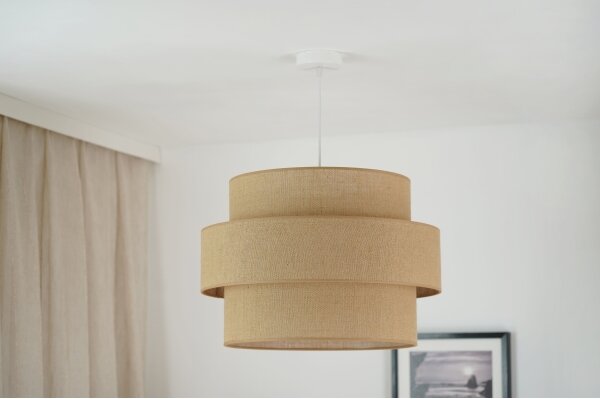 Brilagi - Lustr na lanku SPACE YUTE 1xE27/15W/230V pr. 50 cm béžová/bílá