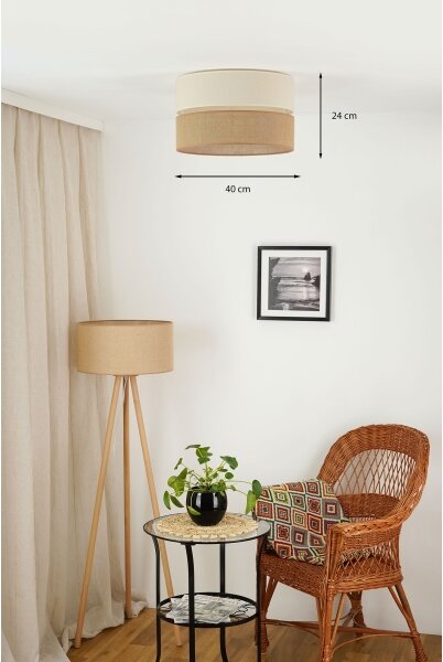 Brilagi - Stropní svítidlo ROYAL YUTE 1xE27/15W/230V pr. 40 cm béžová/krémová