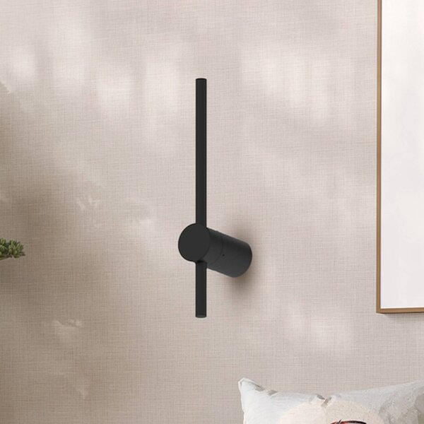 Milagro Lighting LED nástěnné světlo Swing, výška 30 cm, kov, černá, Černá, Obývací pokoj / jídelna, kov, Moderní