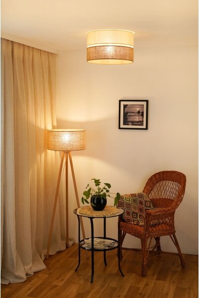 Brilagi - Stropní svítidlo ROYAL YUTE 1xE27/15W/230V pr. 40 cm béžová/krémová