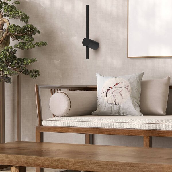 Milagro Lighting LED nástěnné světlo Swing, výška 30 cm, kov, černá, Černá, Obývací pokoj / jídelna, kov, Moderní