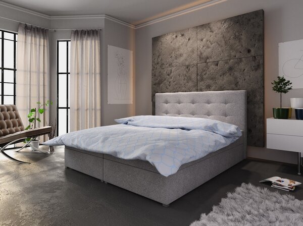 Manželská postel s úložným prostorem STIG COMFORT 6 - 140x200, světle šedá