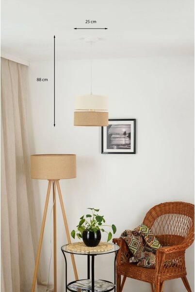 Brilagi - Lustr na lanku ROYAL YUTE 1xE27/15W/230V pr. 25 cm béžová/krémová
